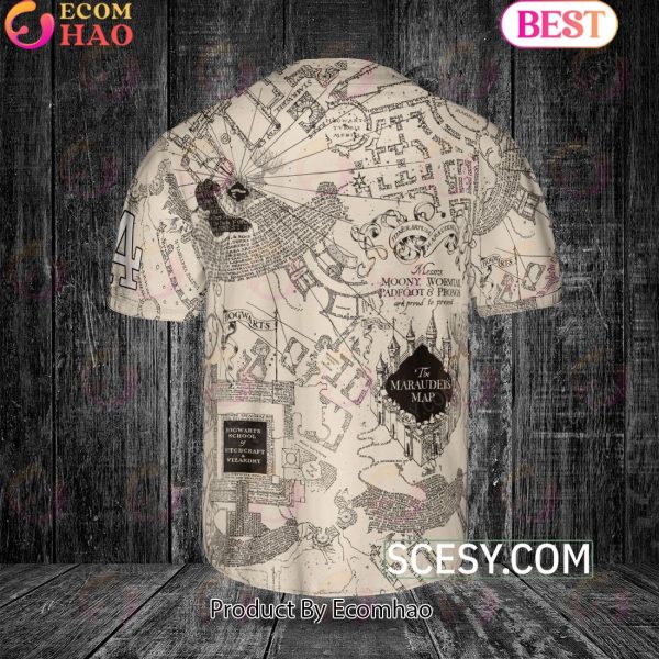 Los Angeles Dodgers Harry Potter Marauder’s Map Baseball Jersey White