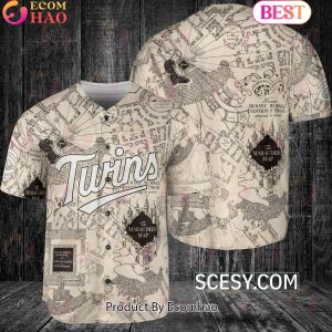 Minnesota Twins Harry Potter Marauder’s Map Baseball Jersey White