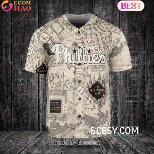Philadelphia Phillies Harry Potter Marauder’s Map Baseball Jersey White