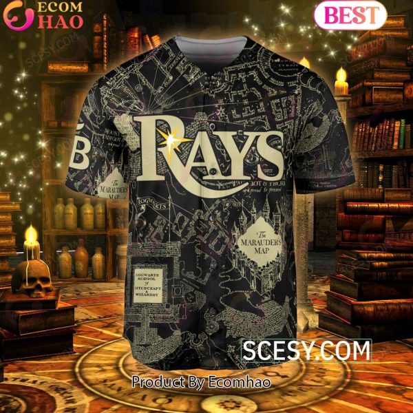 Tampa Bay Rays Harry Potter Marauder’s Map Baseball Jersey Black