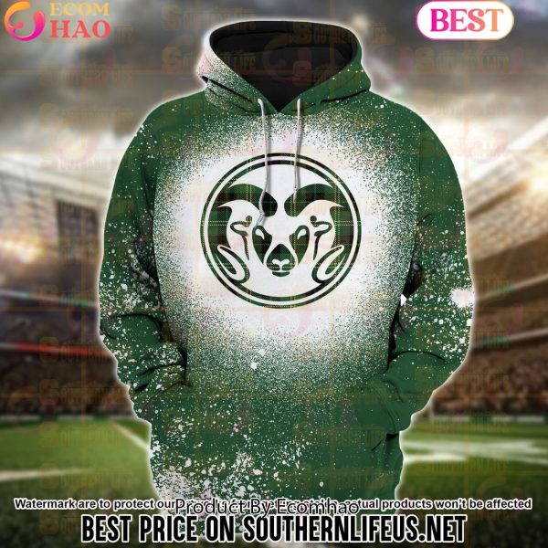 NCAA Colorado State Rams Football Plaid Bleached 3D Hoodie