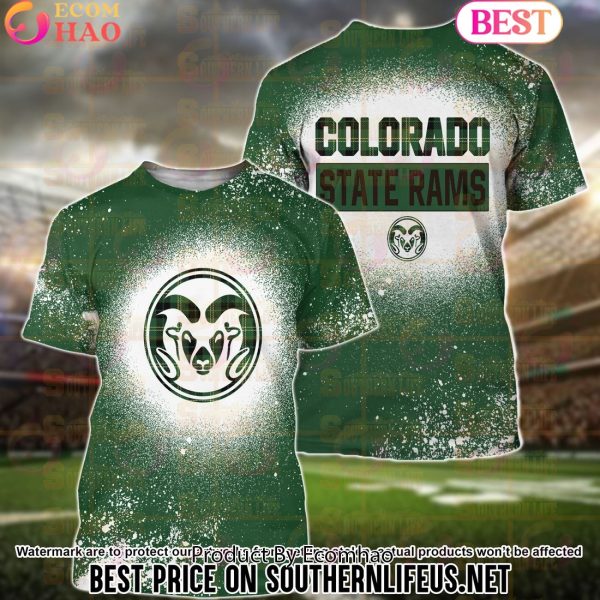 NCAA Colorado State Rams Football Plaid Bleached 3D Hoodie