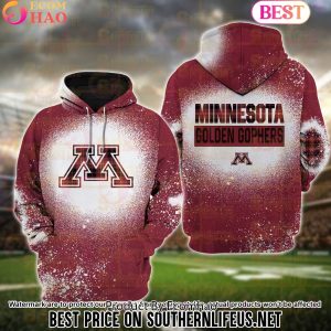 NCAA Minnesota Golden Gophers Football Plaid Bleached 3D Hoodie NCAA Minnesota Golden Gophers Football Plaid Bleached 3D Hoodie