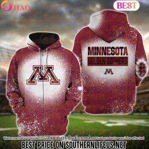 NCAA Minnesota Golden Gophers Football Plaid Bleached 3D Hoodie NCAA Minnesota Golden Gophers Football Plaid Bleached 3D Hoodie