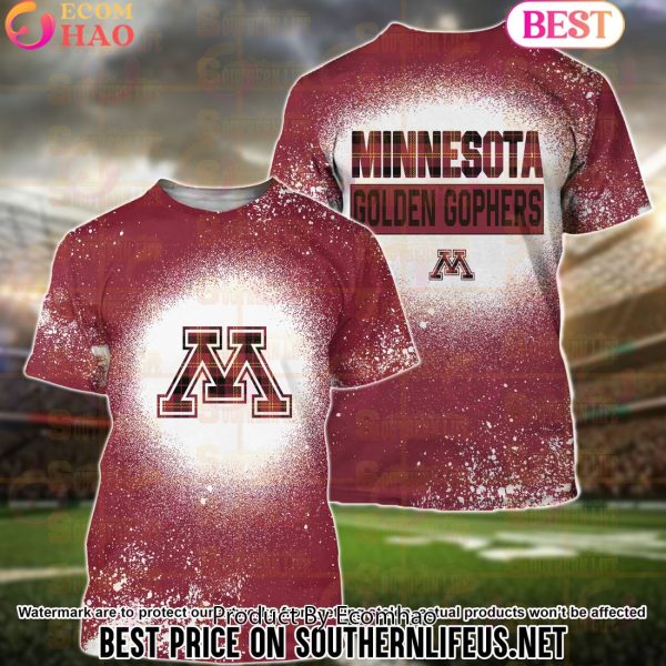 NCAA Minnesota Golden Gophers Football Plaid Bleached 3D Hoodie