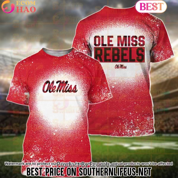 NCAA Ole Miss Rebels Football Plaid Bleached 3D Hoodie