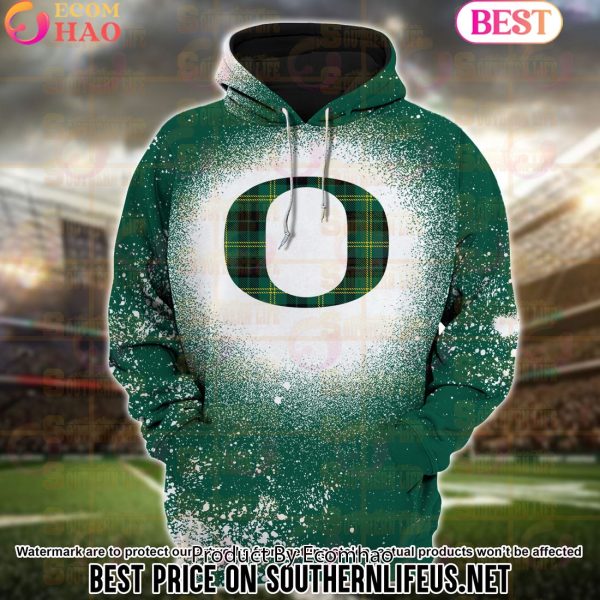 NCAA Oregon Ducks Football Plaid Bleached 3D Hoodie