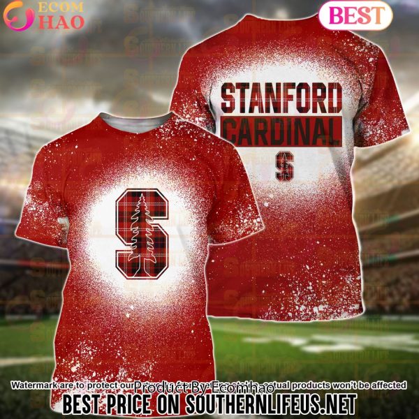 NCAA Stanford Cardinal Football Plaid Bleached 3D Hoodie