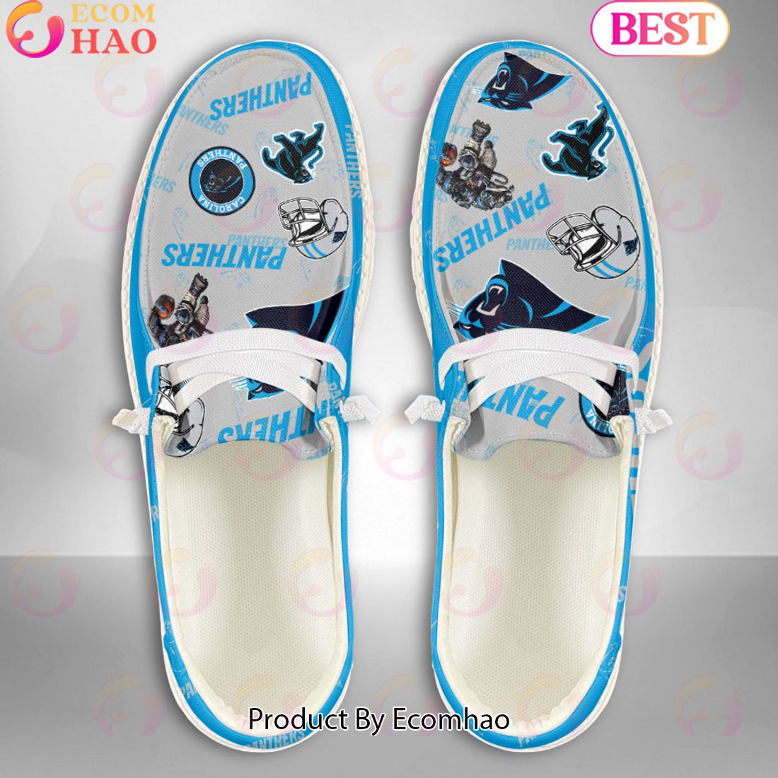 NFL Carolina Panthers Personalized Hey Dude Shoes