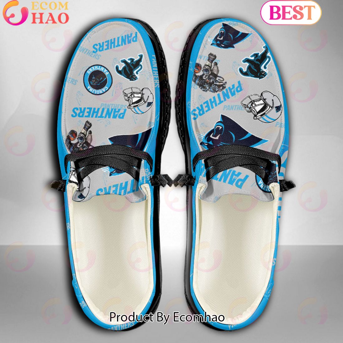 NFL Carolina Panthers Personalized Hey Dude Shoes