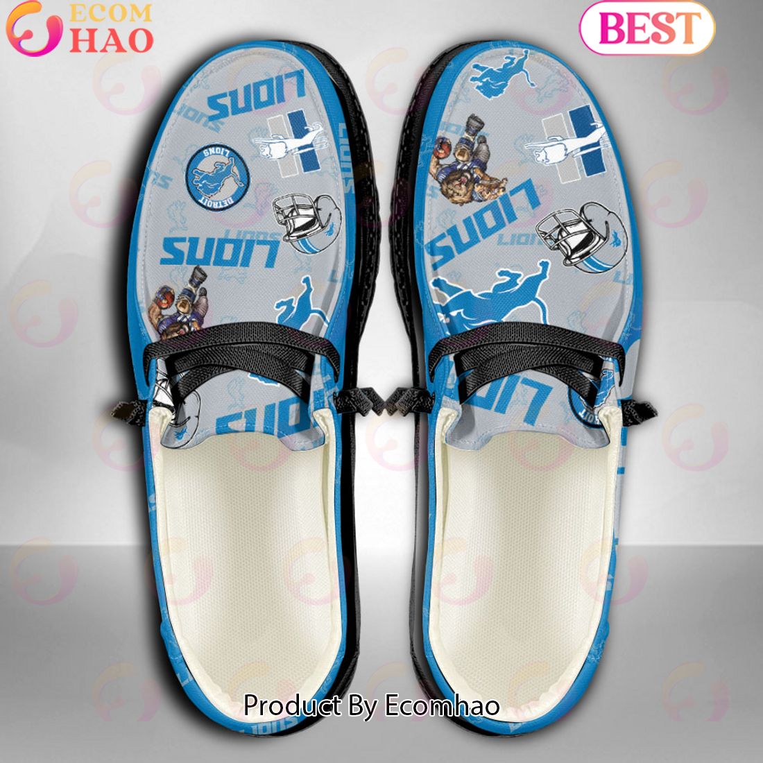 NFL Detroit Lions Personalized Hey Dude Shoes