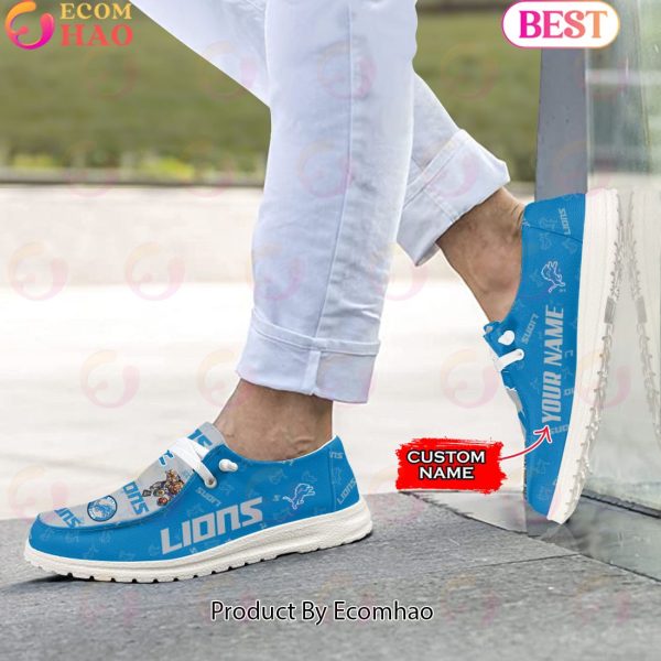 NFL Detroit Lions Personalized Hey Dude Shoes