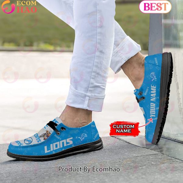 NFL Detroit Lions Personalized Hey Dude Shoes
