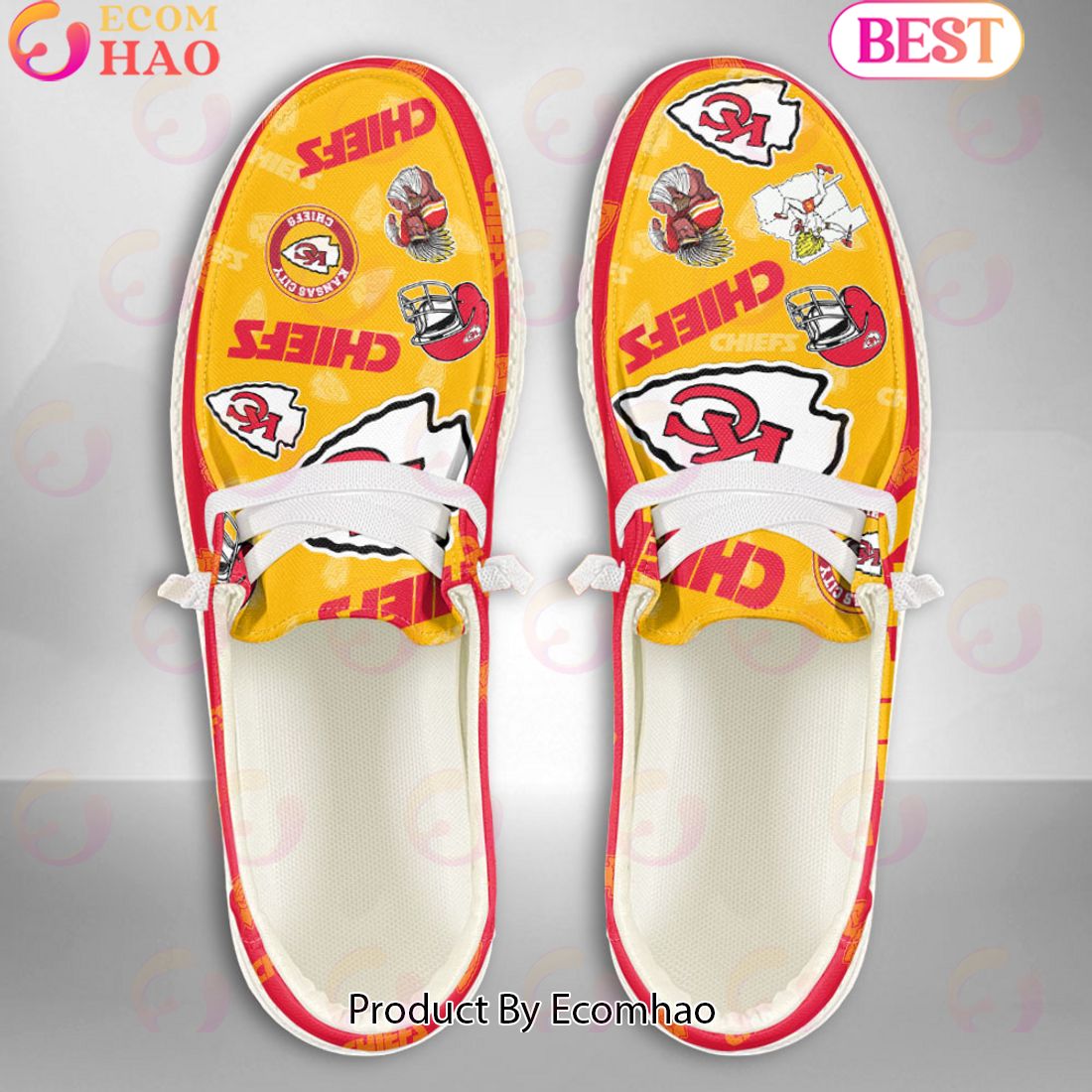 NFL Kansas City Chiefs Personalized Hey Dude Shoes