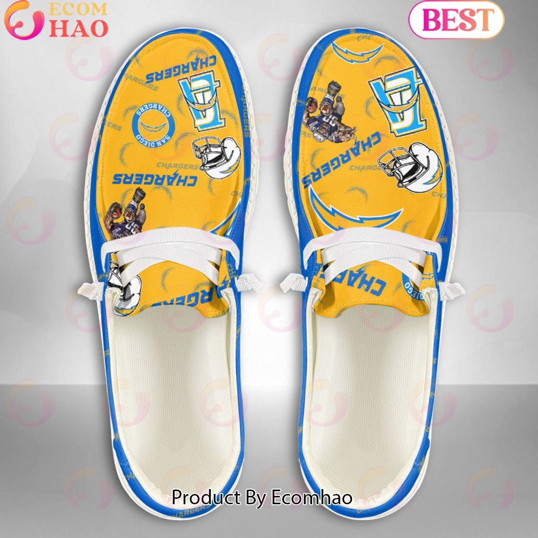 NFL Los Angeles Chargers Personalized Hey Dude Shoes