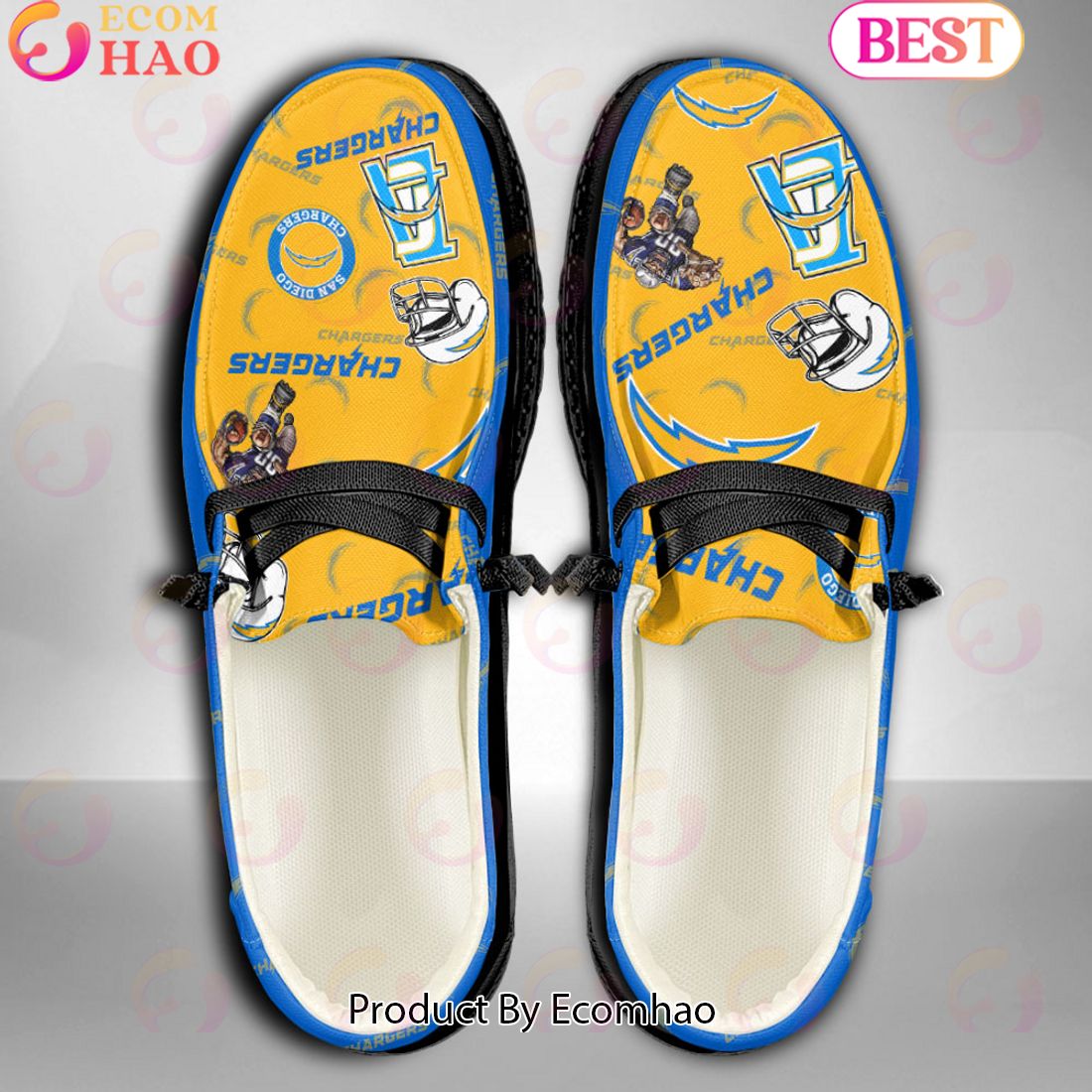 NFL Los Angeles Chargers Personalized Hey Dude Shoes