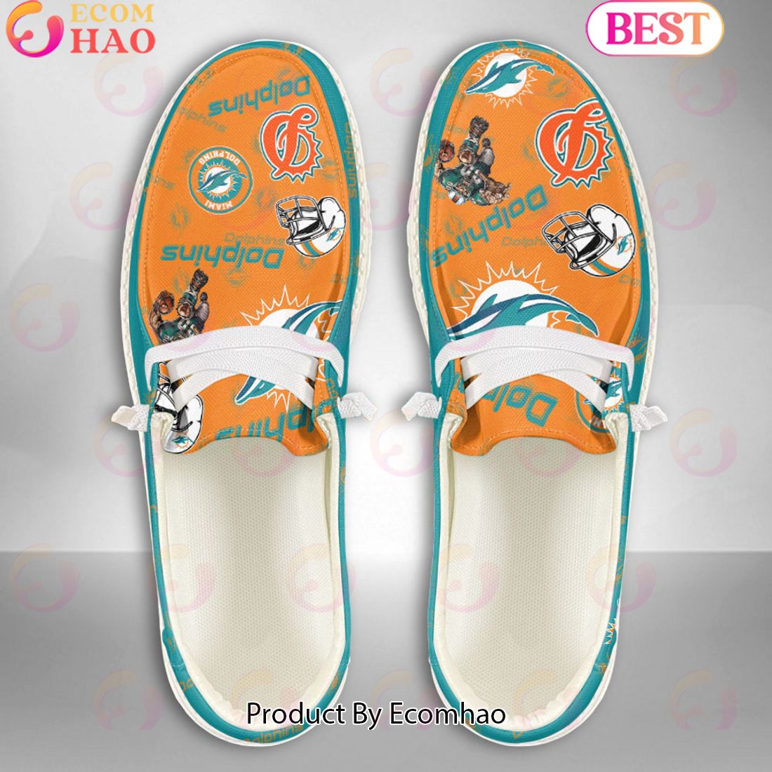 NFL Miami Dolphins Personalized Hey Dude Shoes