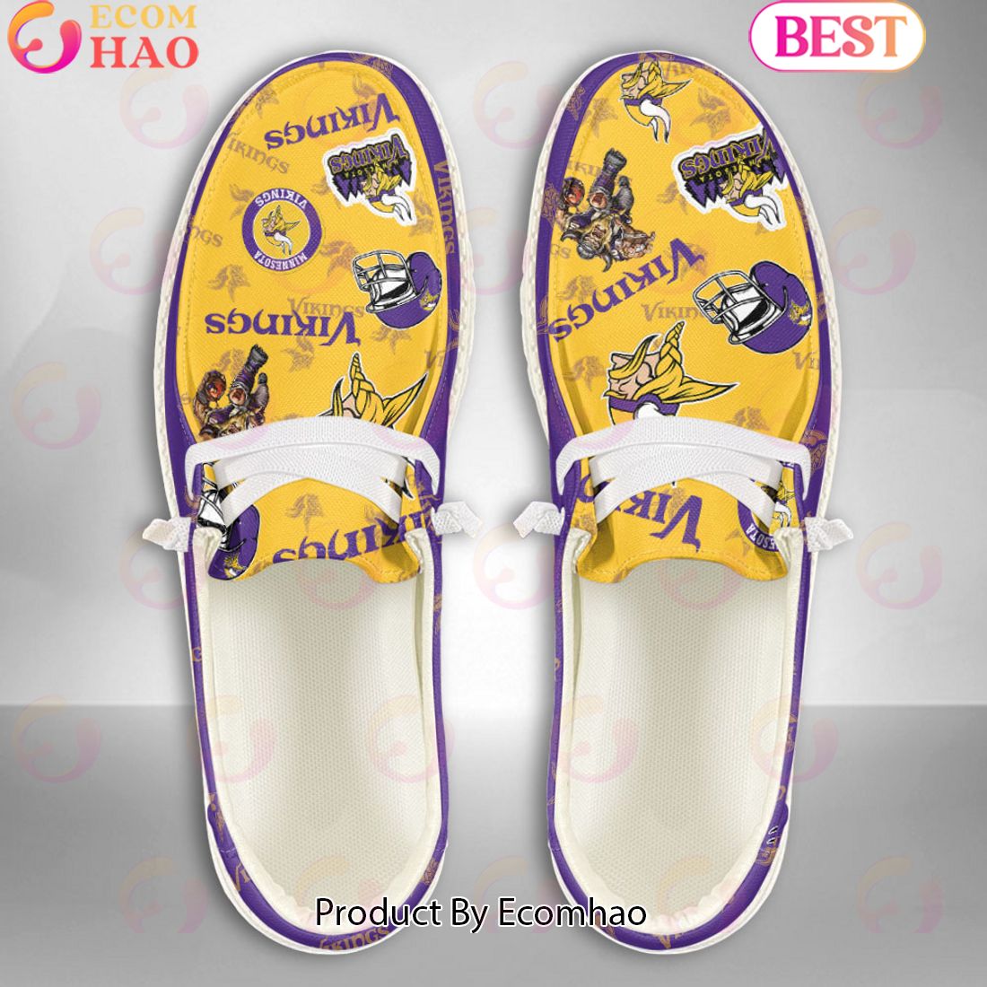 NFL Minnesota Vikings Personalized Hey Dude Shoes