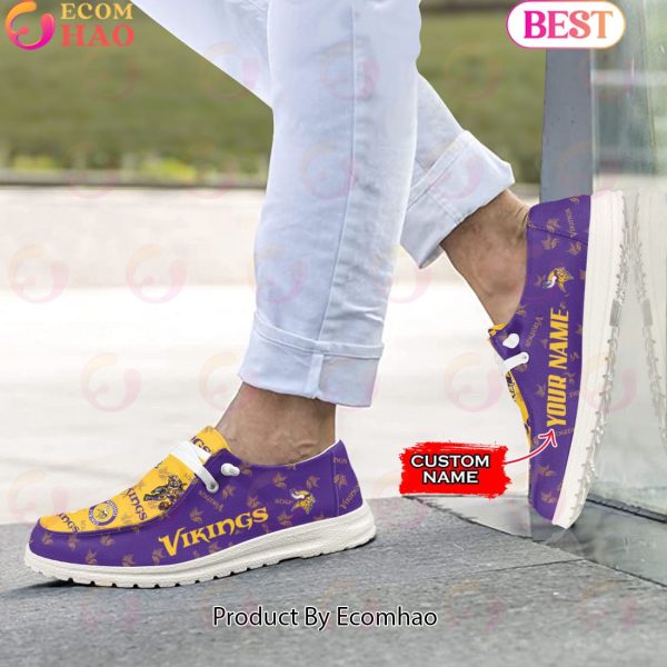 NFL Minnesota Vikings Personalized Hey Dude Shoes