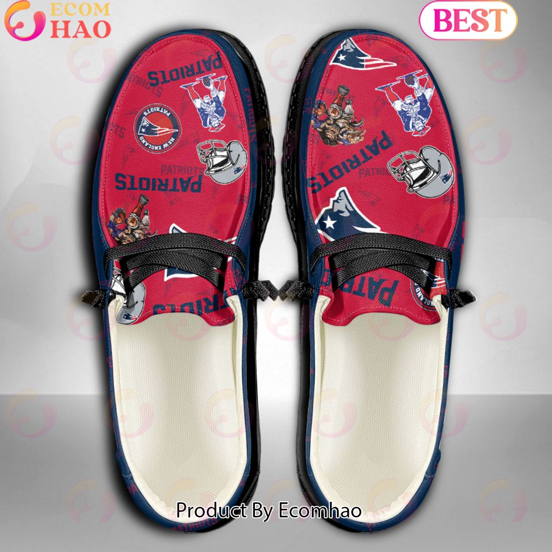 NFL New England Patriots Personalized Hey Dude Shoes