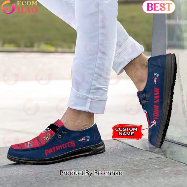 NFL New England Patriots Personalized Hey Dude Shoes