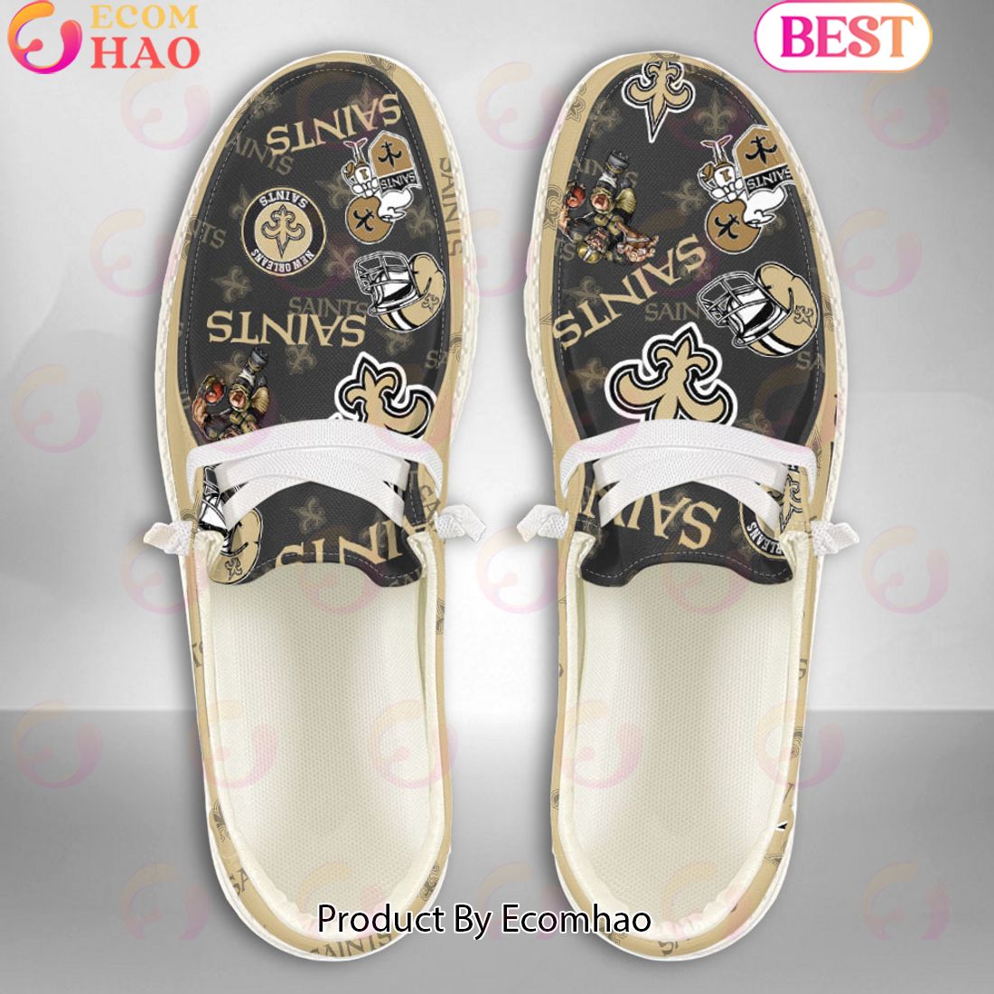 NFL New Orleans Saints Personalized Hey Dude Shoes