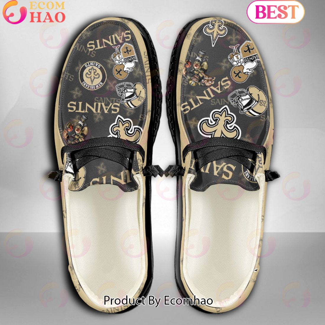 NFL New Orleans Saints Personalized Hey Dude Shoes