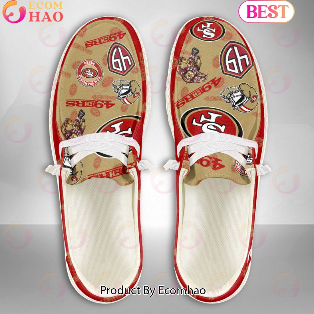 NFL San Francisco 49ers Personalized Hey Dude Shoes