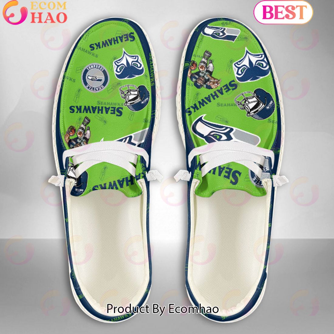 NFL Seattle Seahawks Personalized Hey Dude Shoes