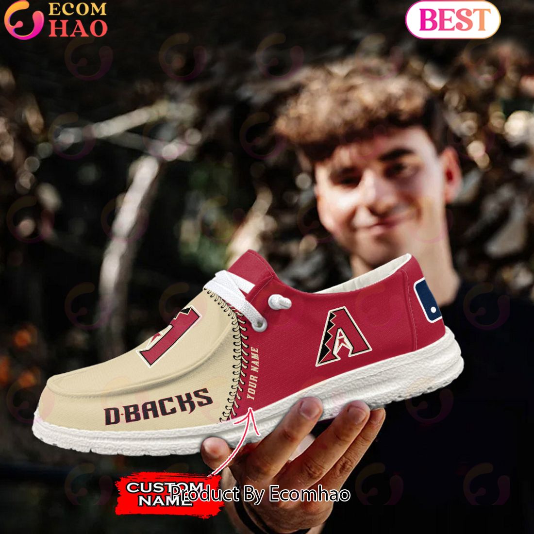 Custom Name MLB Arizona Diamondbacks Hey Dude Shoes