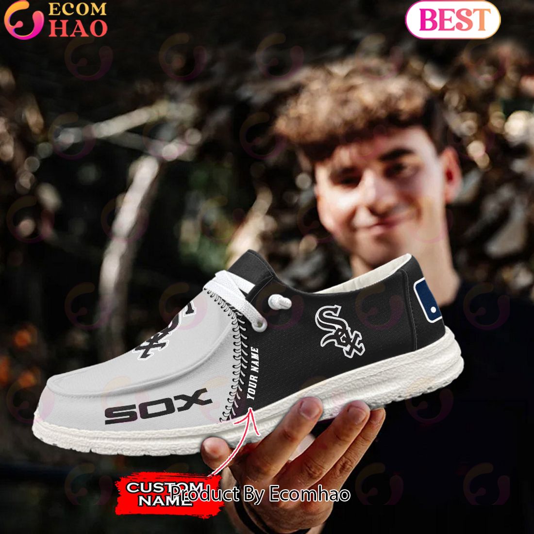 Custom Name MLB Chicago White Sox Hey Dude Shoes