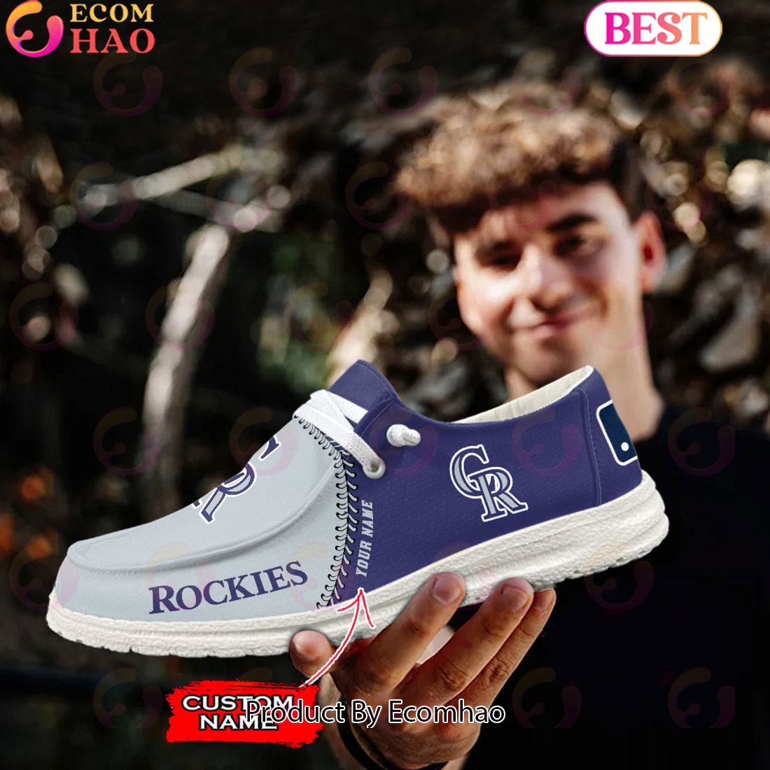 Custom Name MLB Colorado Rockies Hey Dude Shoes