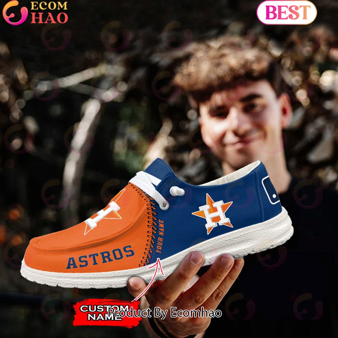 Custom Name MLB Houston Astros Hey Dude Shoes