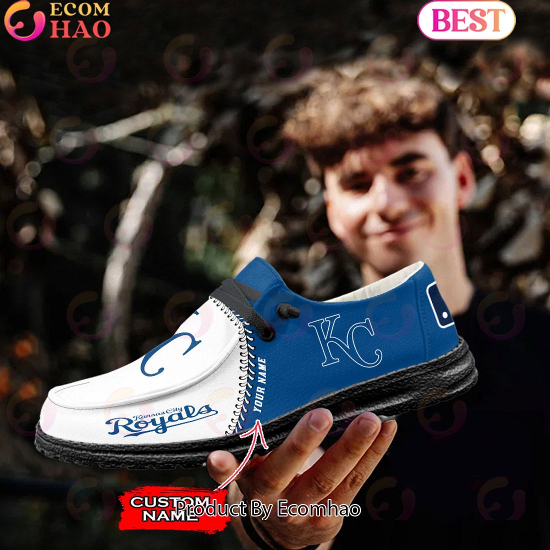 Custom Name MLB Kansas City Royals Hey Dude Shoes