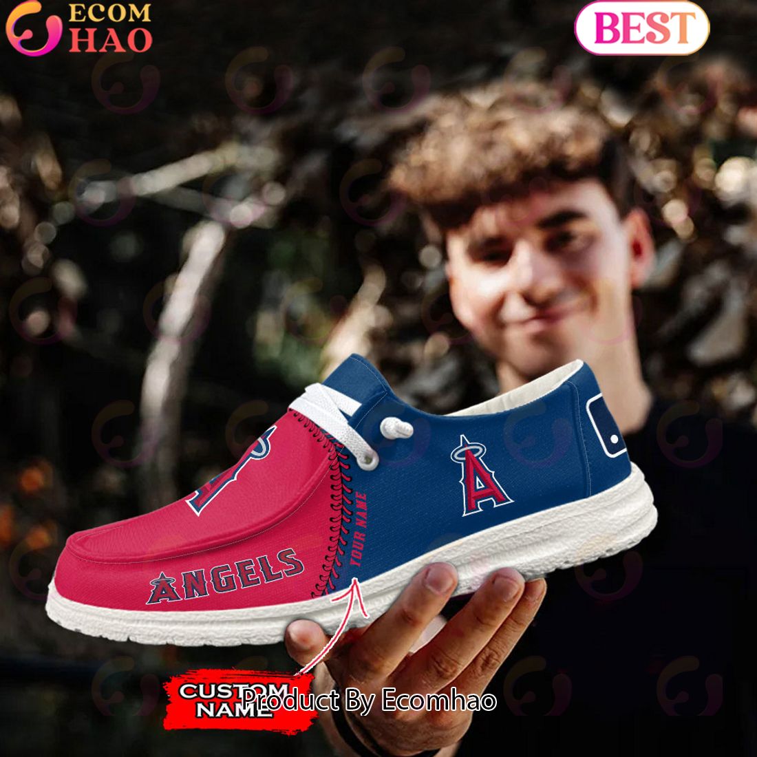 Custom Name MLB Los Angeles Angels Hey Dude Shoes