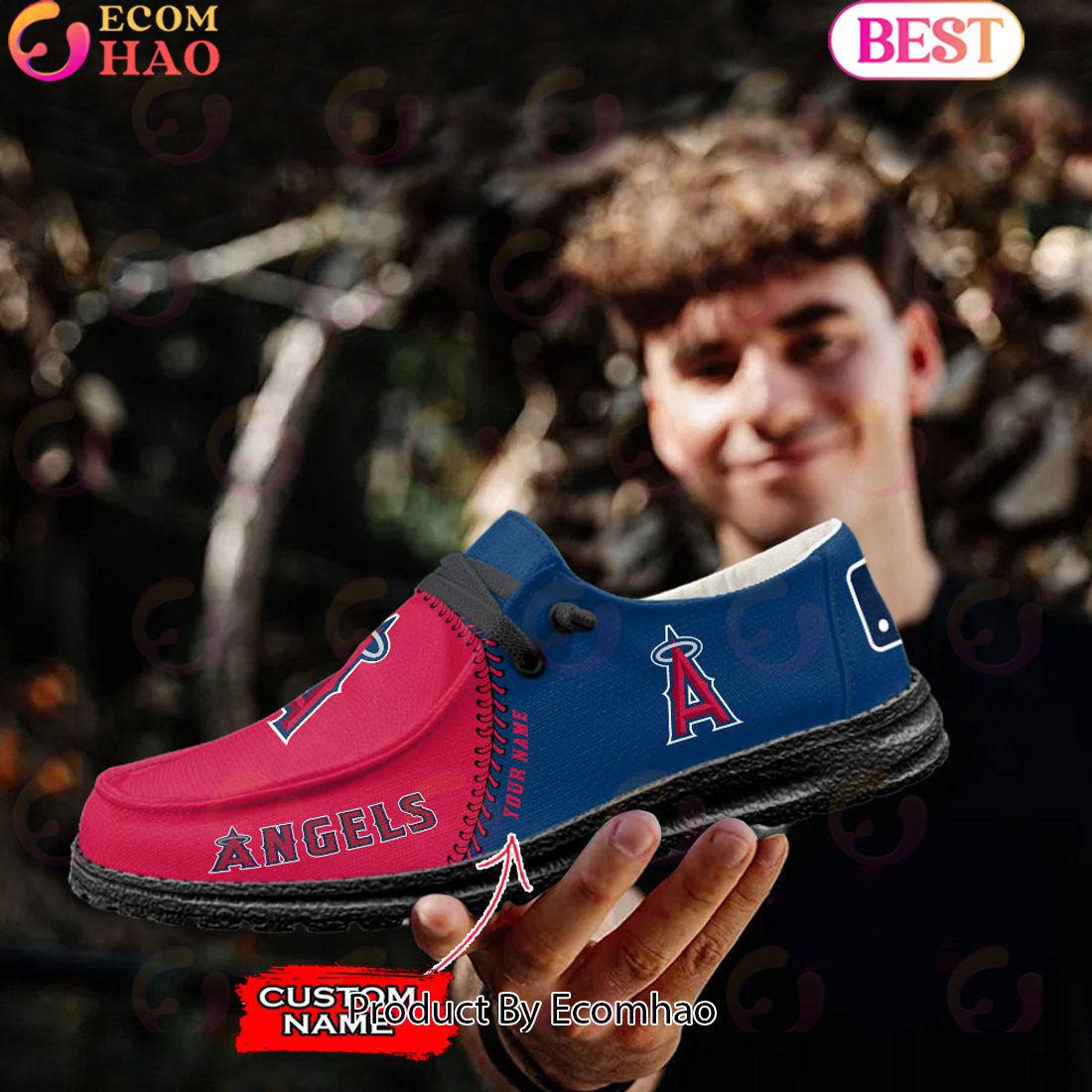 Custom Name MLB Los Angeles Angels Hey Dude Shoes