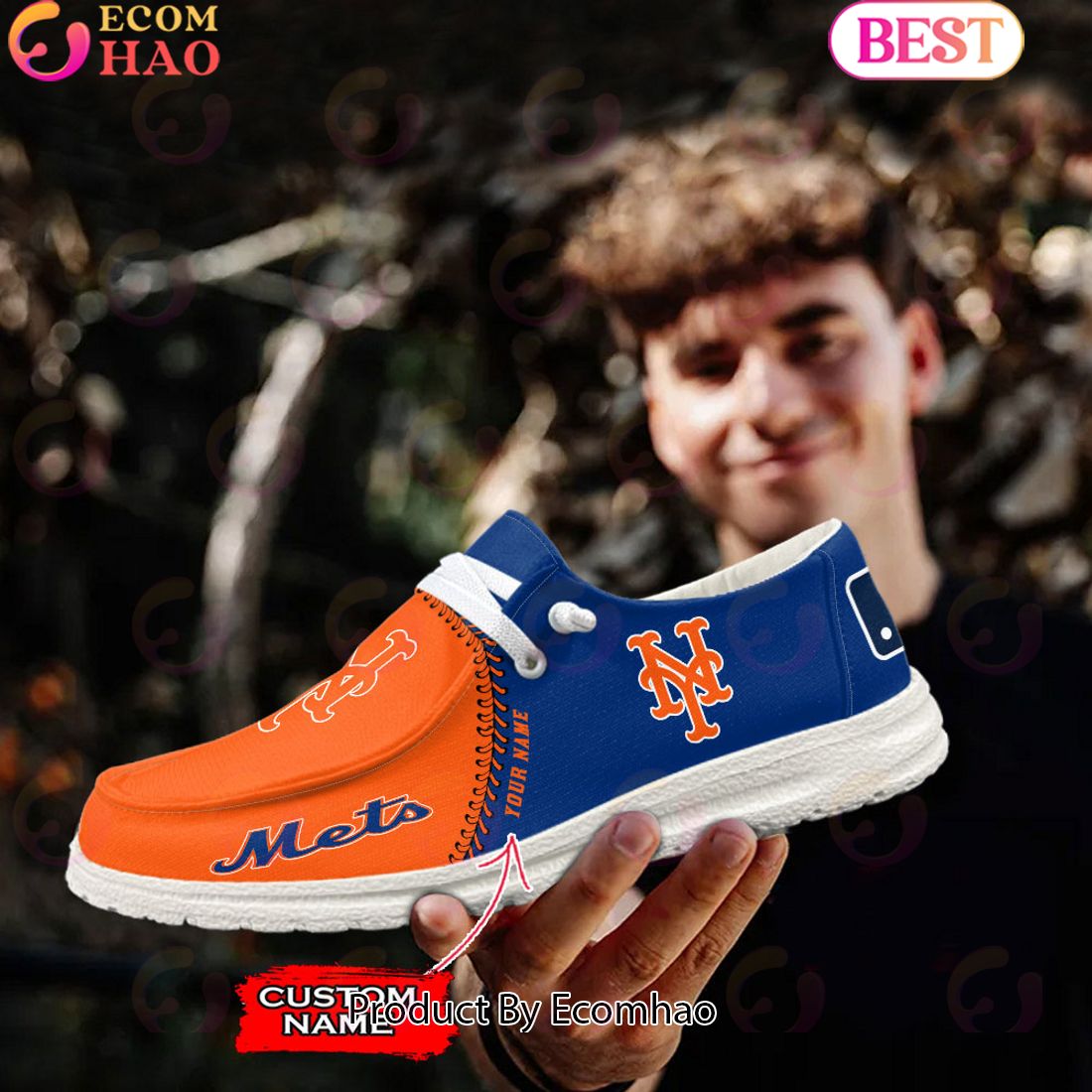 Custom Name MLB New York Mets Hey Dude Shoes