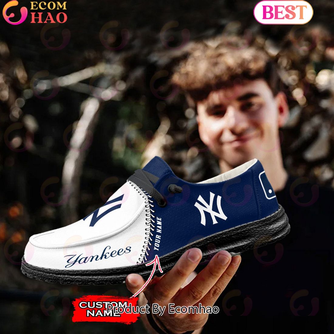 Custom Name MLB New York Yankees Hey Dude Shoes