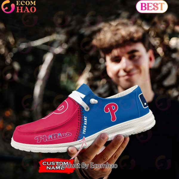 Custom Name MLB Philadelphia Phillies Hey Dude Shoes