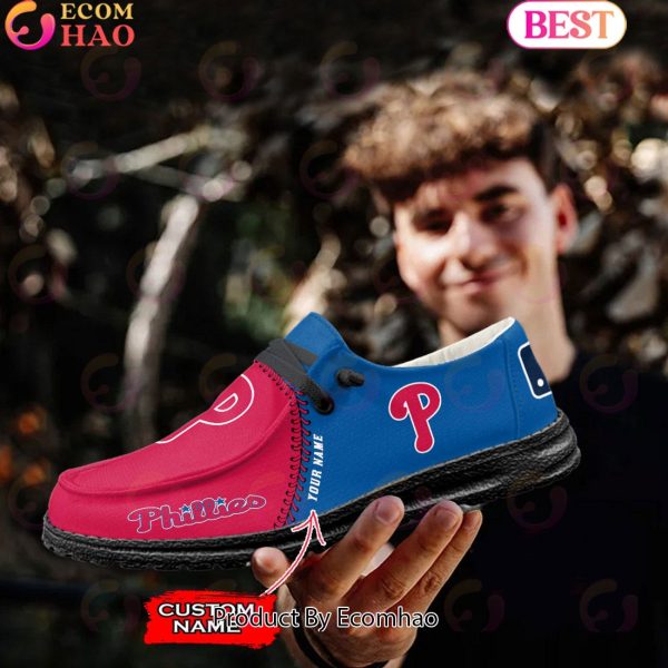 Custom Name MLB Philadelphia Phillies Hey Dude Shoes