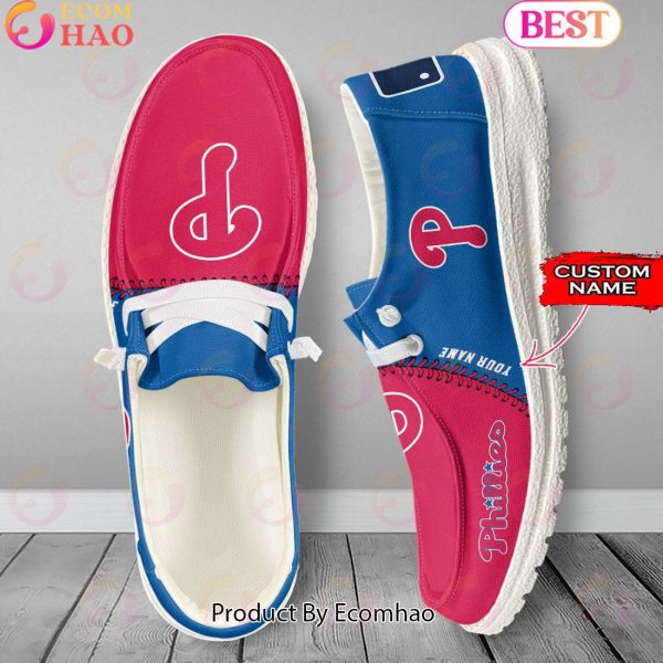 Custom Name MLB Philadelphia Phillies Hey Dude Shoes