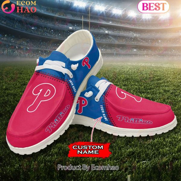 Custom Name MLB Philadelphia Phillies Hey Dude Shoes