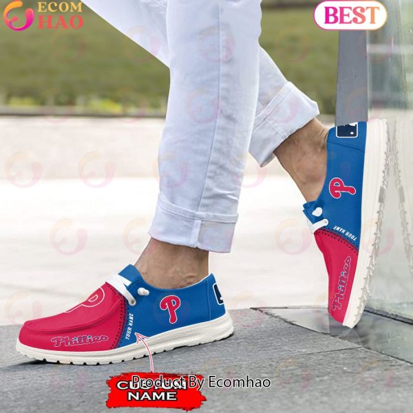 Custom Name MLB Philadelphia Phillies Hey Dude Shoes