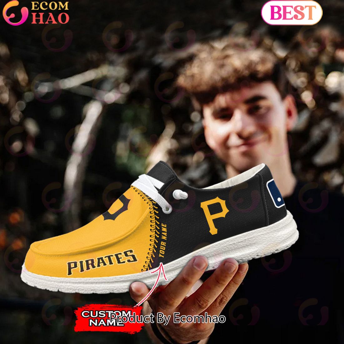 Custom Name MLB Pittsburgh Pirates Hey Dude Shoes