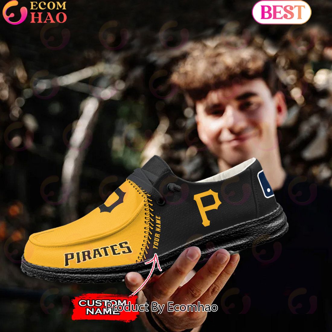 Custom Name MLB Pittsburgh Pirates Hey Dude Shoes