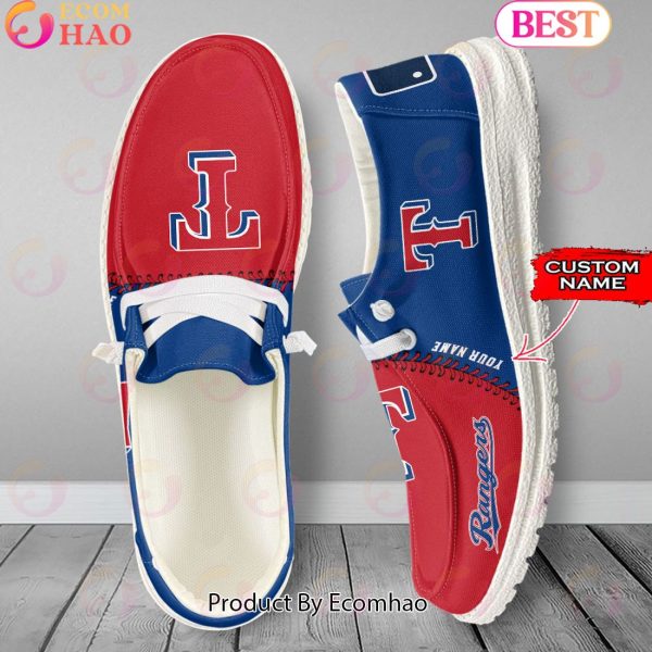 Custom Name MLB Texas Rangers Hey Dude Shoes