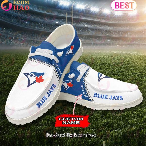 Custom Name MLB Toronto Blue Jays Hey Dude Shoes