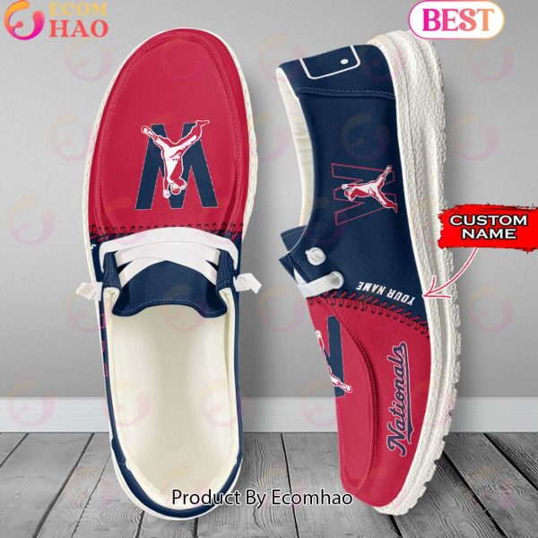 Custom Name MLB Washington Nationals Hey Dude Shoes