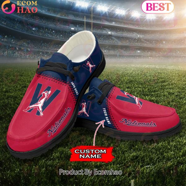 Custom Name MLB Washington Nationals Hey Dude Shoes