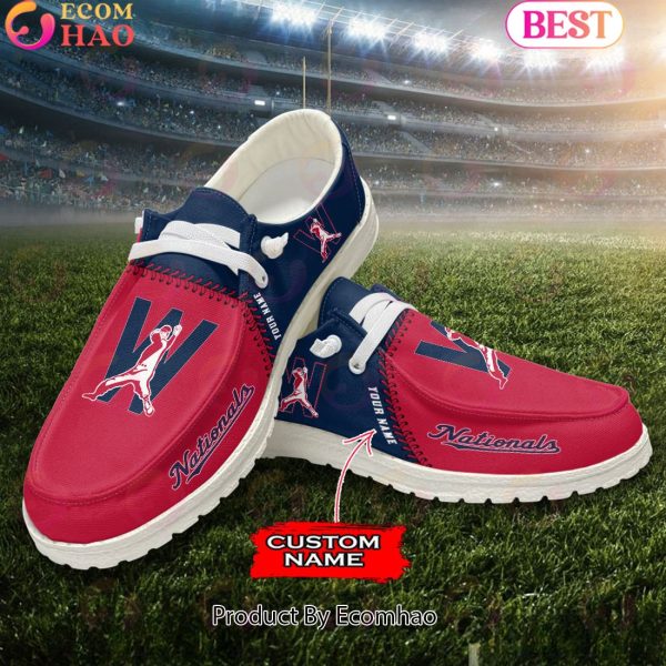 Custom Name MLB Washington Nationals Hey Dude Shoes